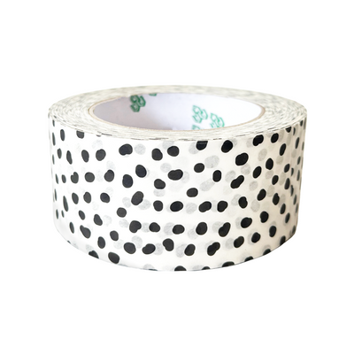 Packing Tape - White & Black Spotty - Self Adhesive