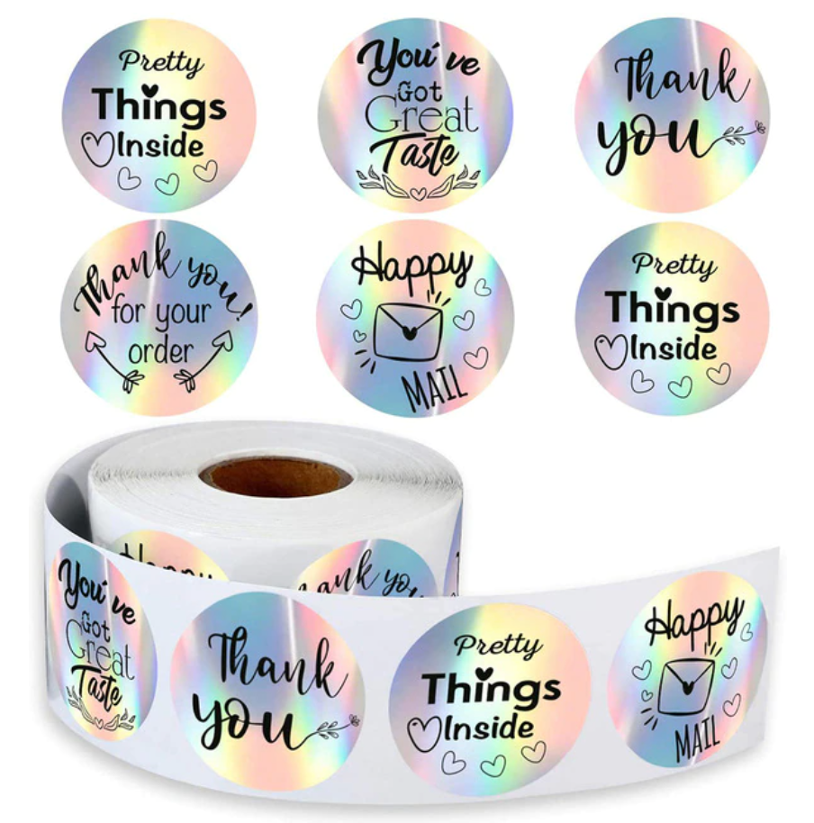 Small Business Stickers - Sticker Roll - Holographic 500pc
